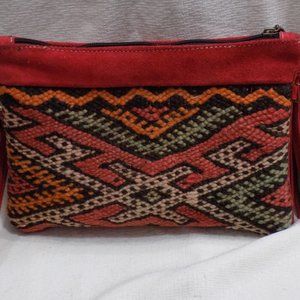 Wool and leather Handbag Purse Moroccan Women Make